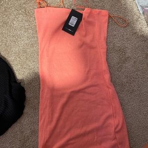 simple necessity mini dress - neon orange